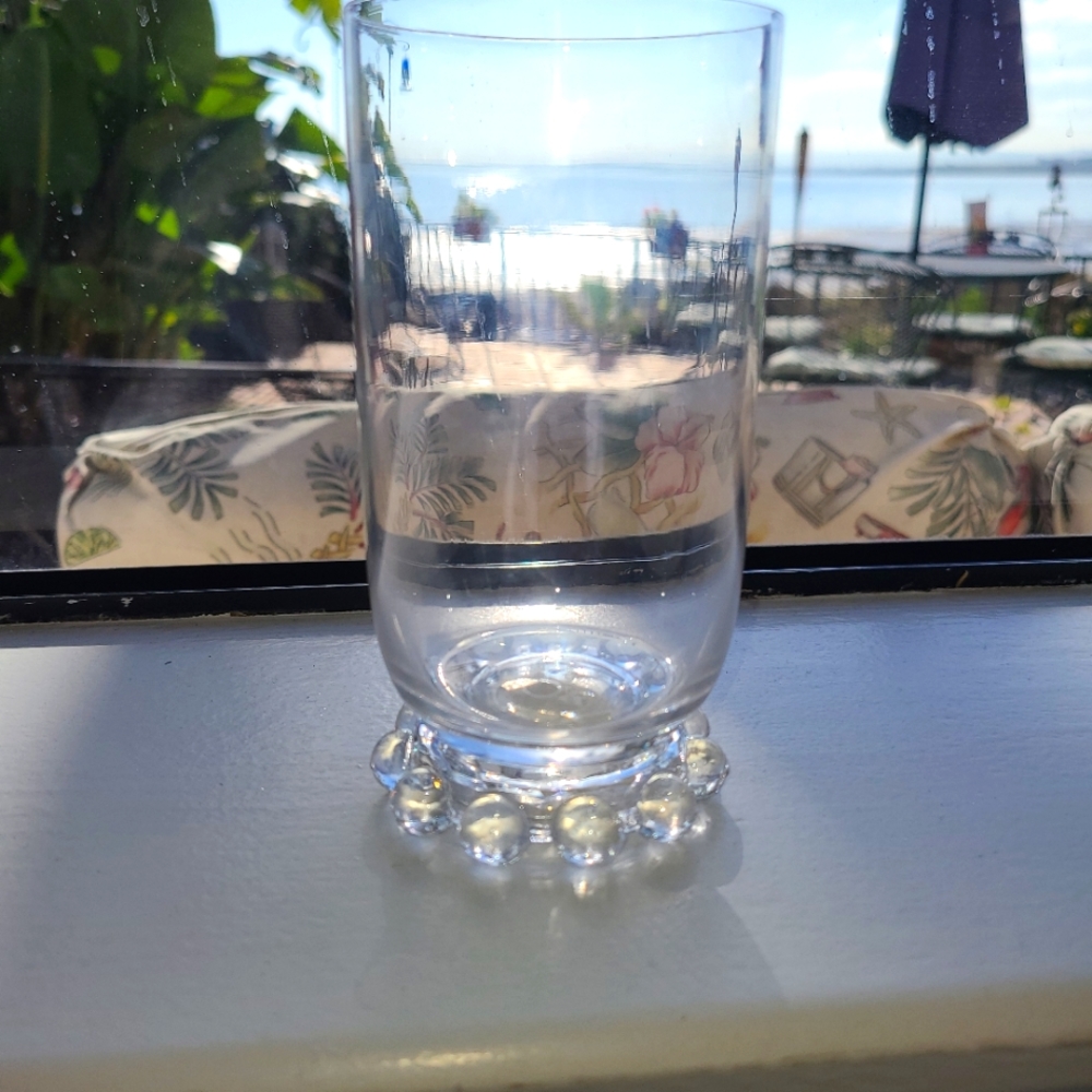Set of 9 Imperial Glass Candlewick footed 12 ounce tumblers